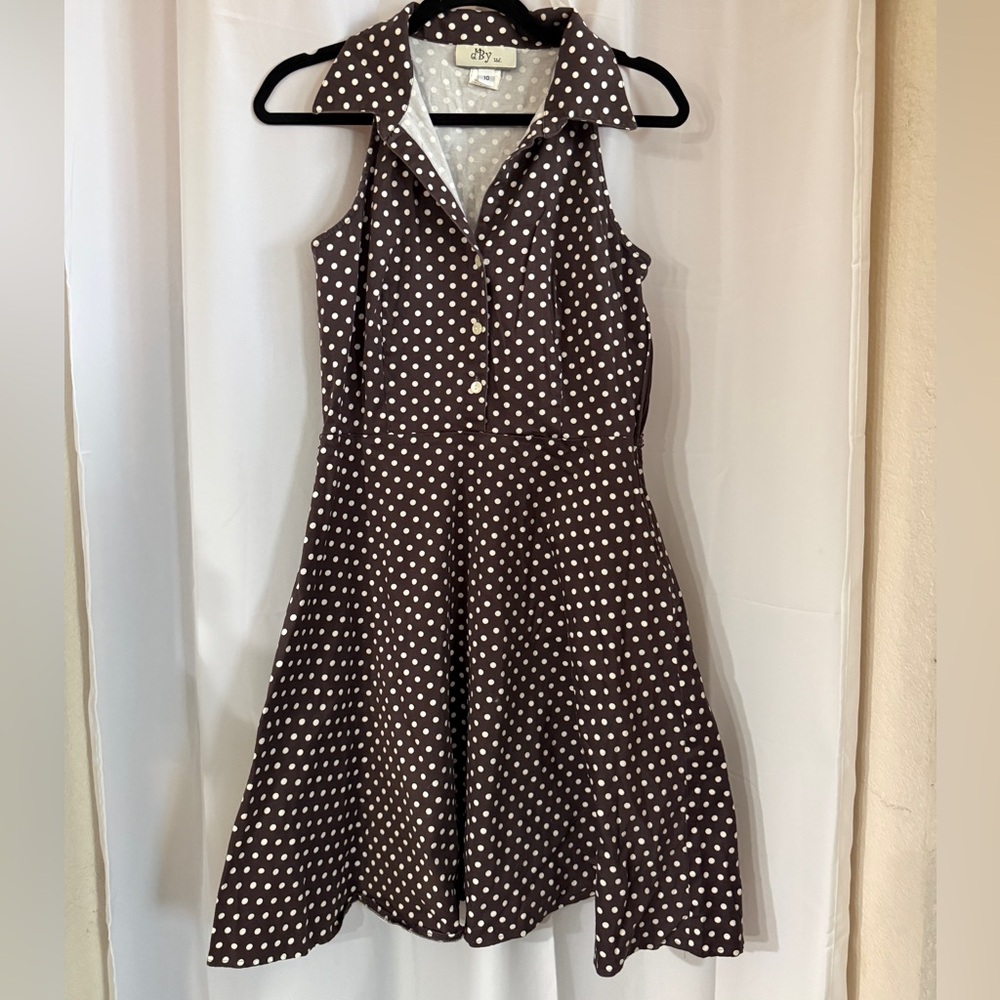 Retro 50s Style Brown Polka Dot Dress 10 - Picture 4 of 11